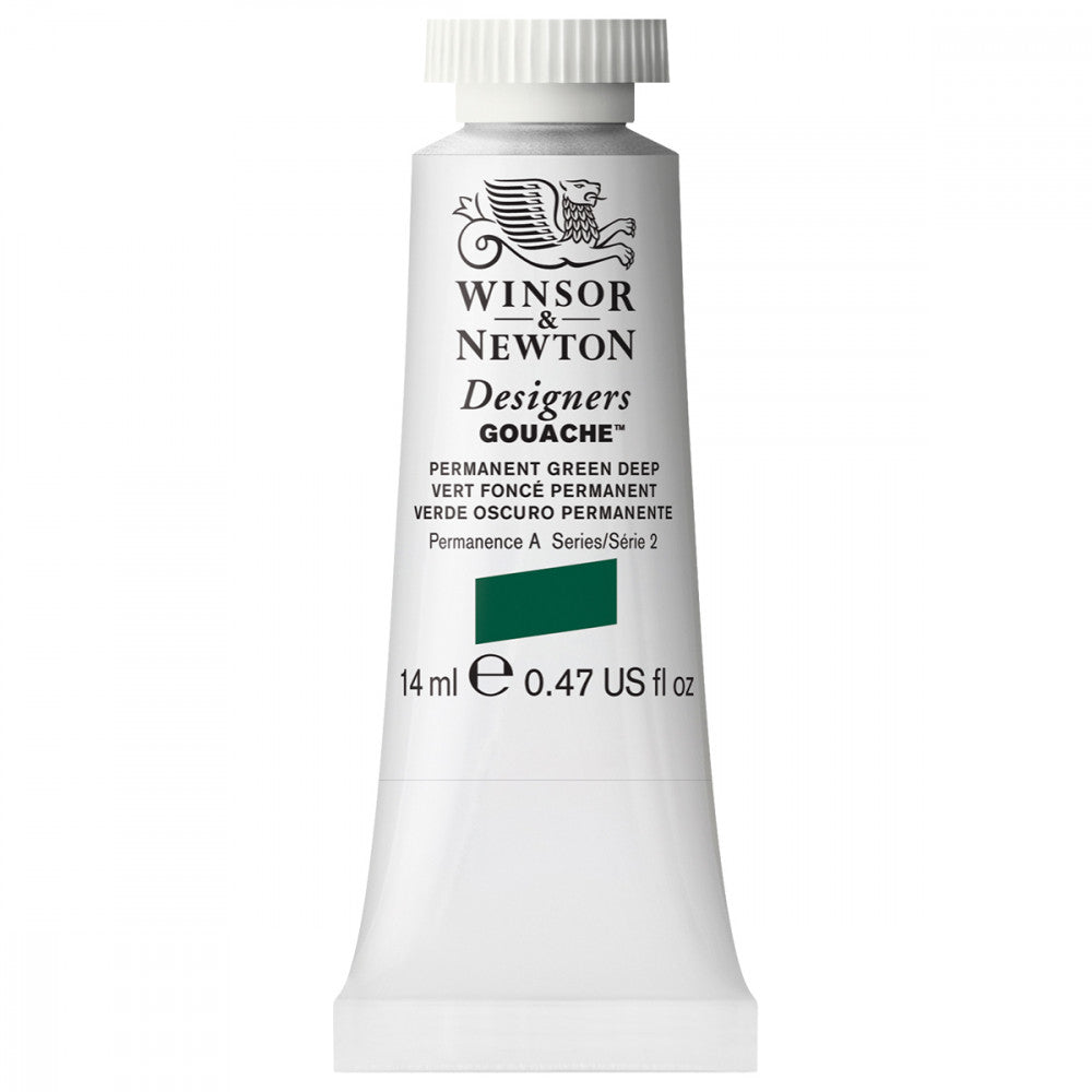 Tinta Guache Winsor & Newton Designers 14ml S2 482 Permanent Green Deep